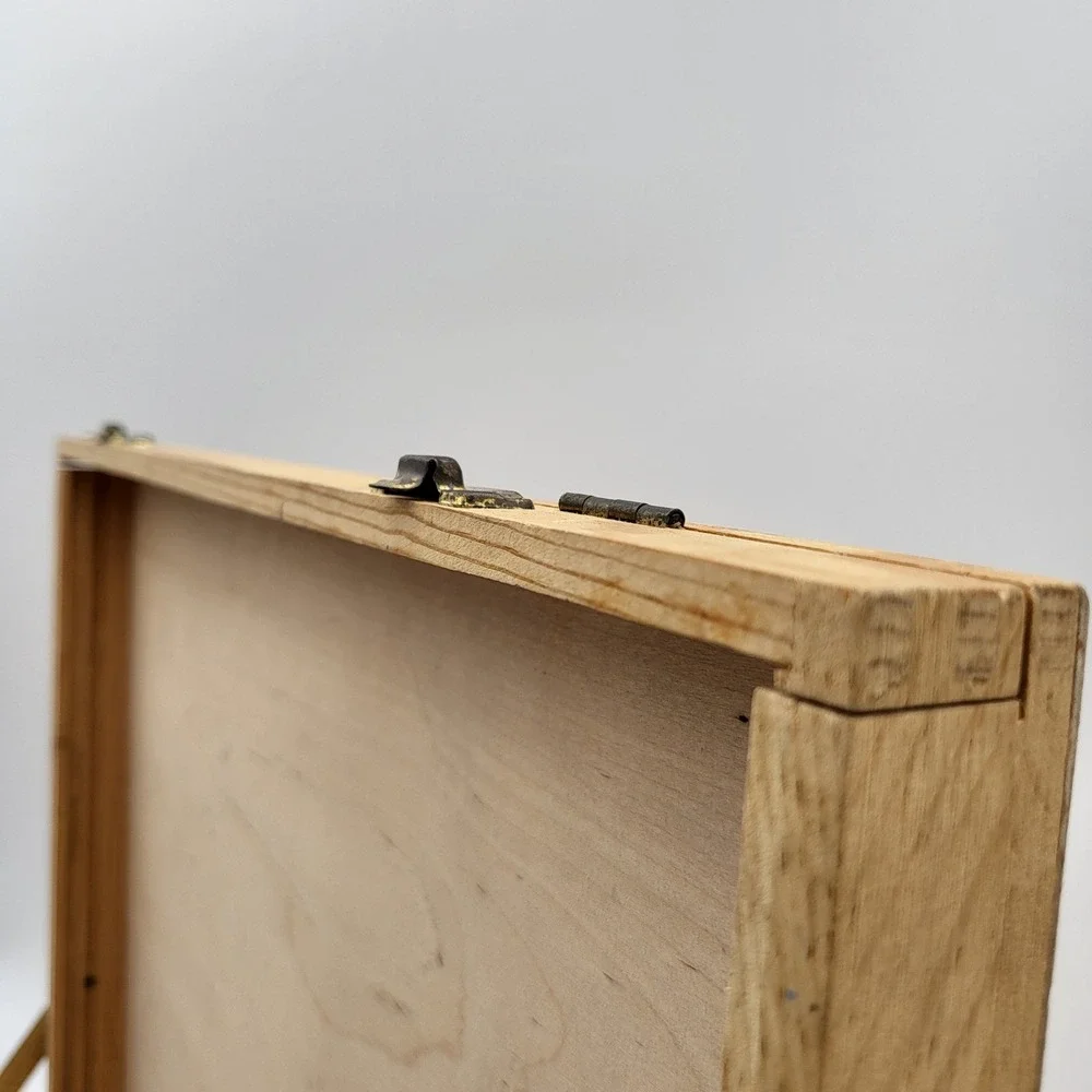 Vintage Wooden‎ Artist Paint Box Storage Case Excelsior Hardware Art Supply